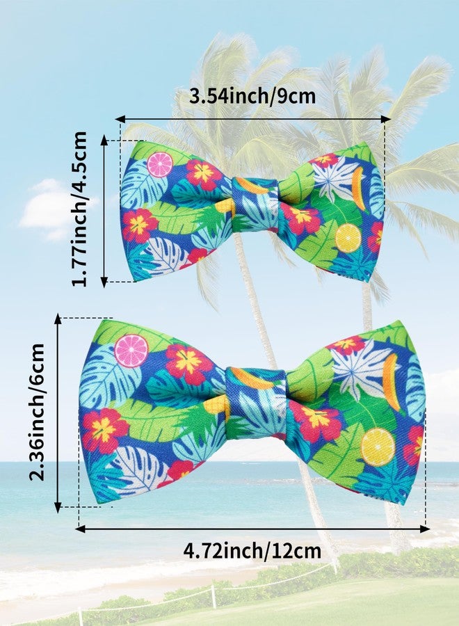 PET SHOW 10 Pack Summer Small Dog Bow Ties Sliding Collar Attachments Puppy Cats Hawaiian Bowties for Medium Dogs Floral Fruit Bowknots Party Holiday Pet Grooming Accessories(Small) - Image 2
